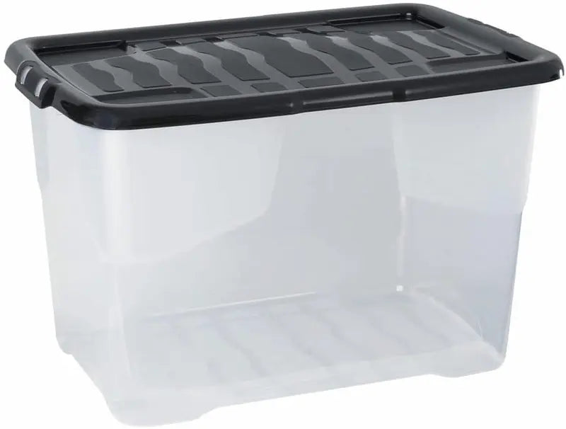 B-Ware Cristalray Strata Curve Aufbewahrungsbox Mit Schwarzem Deckel 65 L 6 Stück - 5021711059113