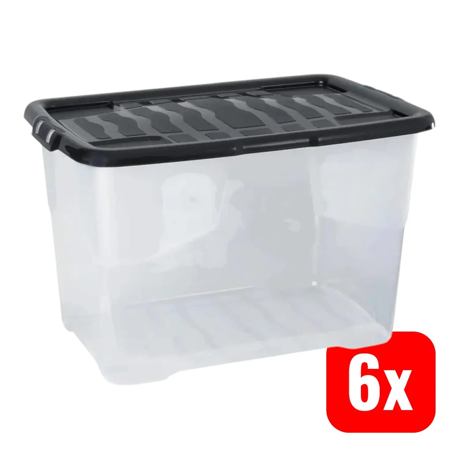 B-Ware Cristalray Strata Curve Aufbewahrungsbox Mit Schwarzem Deckel 65 L 6 Stück - 5021711059113