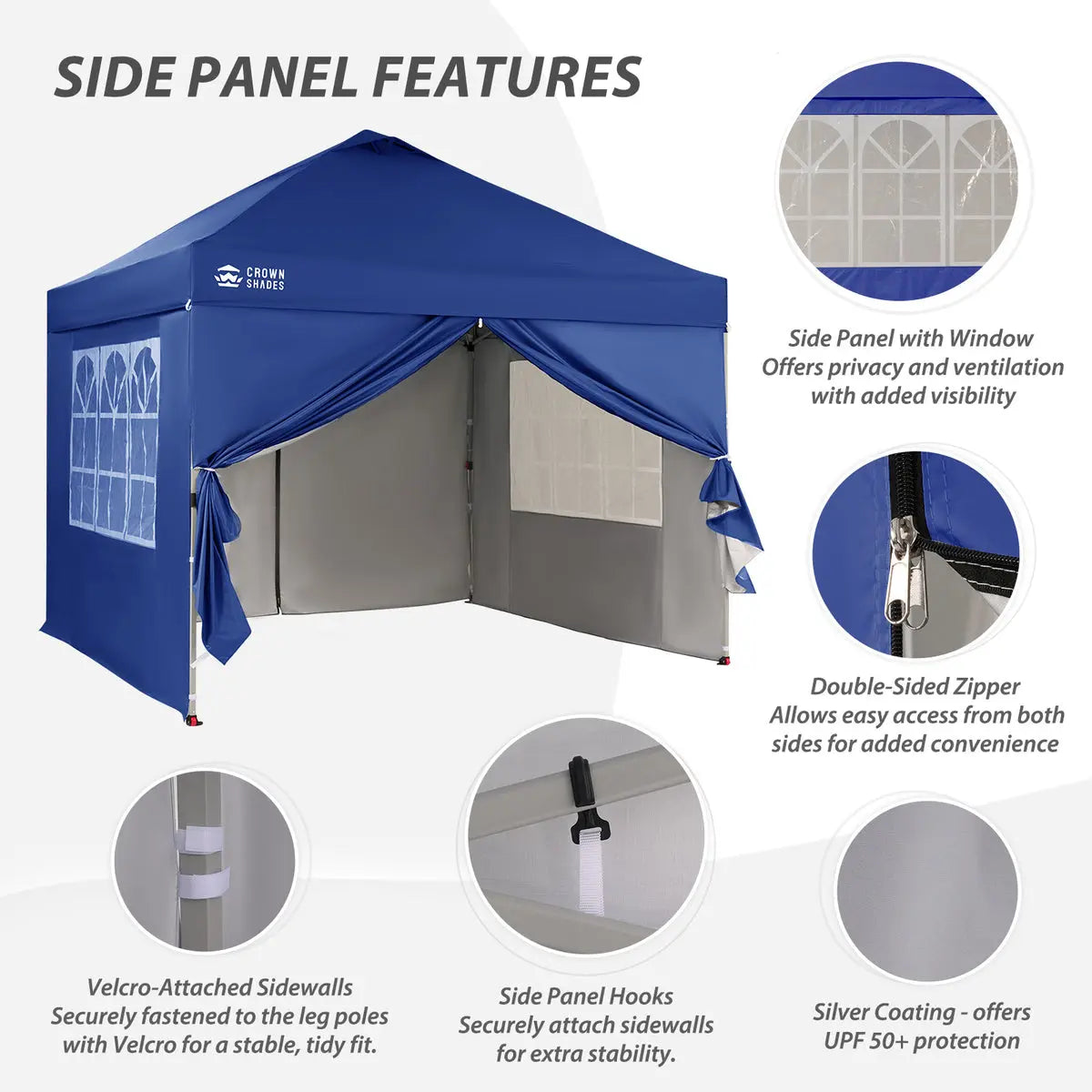 B-Ware Crown Shades Pavillon 3x3m Faltpavillon 4 Seitenwände Uv50+ Graue Version - 1