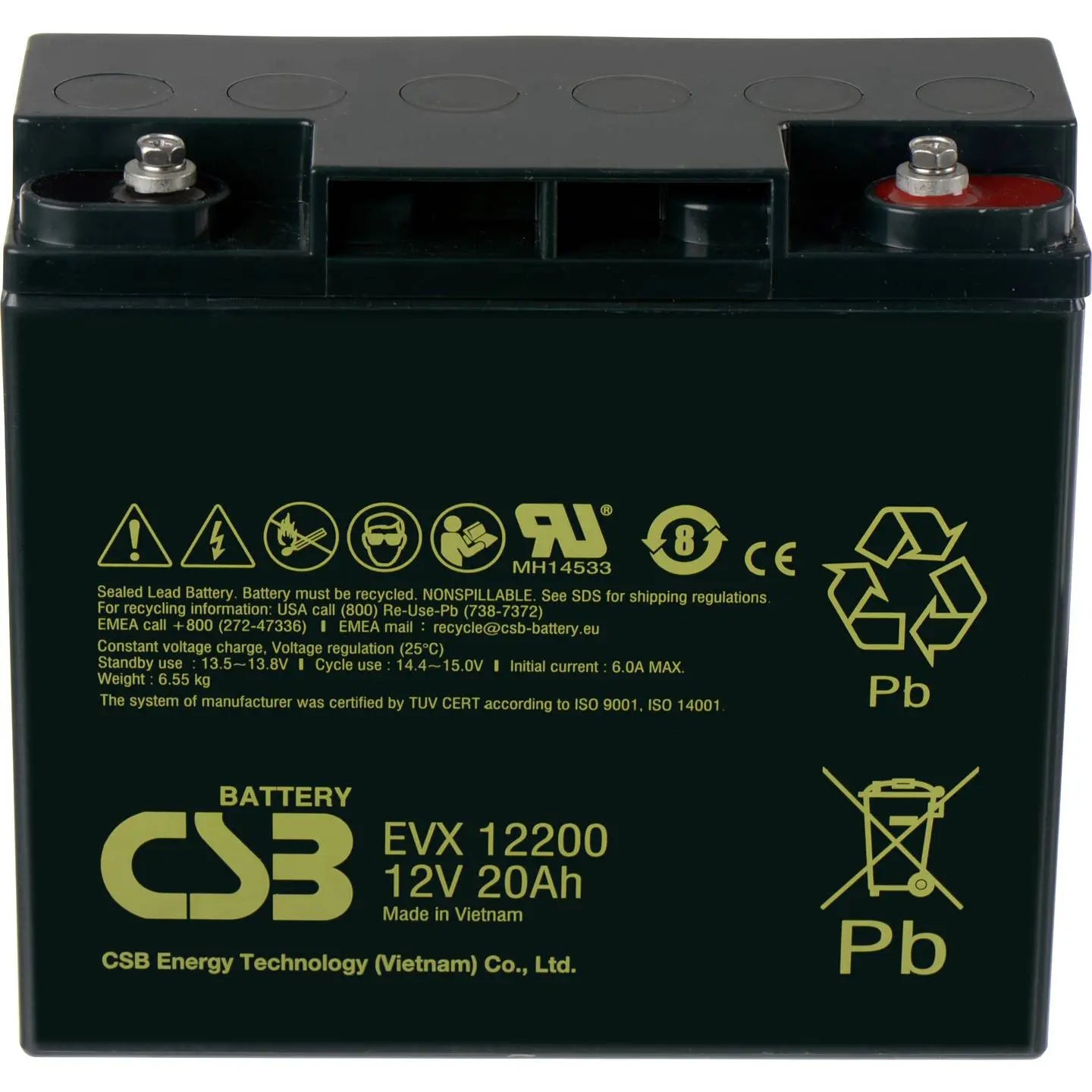 B-Ware Csb Bleiakku Batterie Akku Zyklenfest Evx12200 Hauptakku Ersatzakku 12 V 20 Ah - 4260030443031