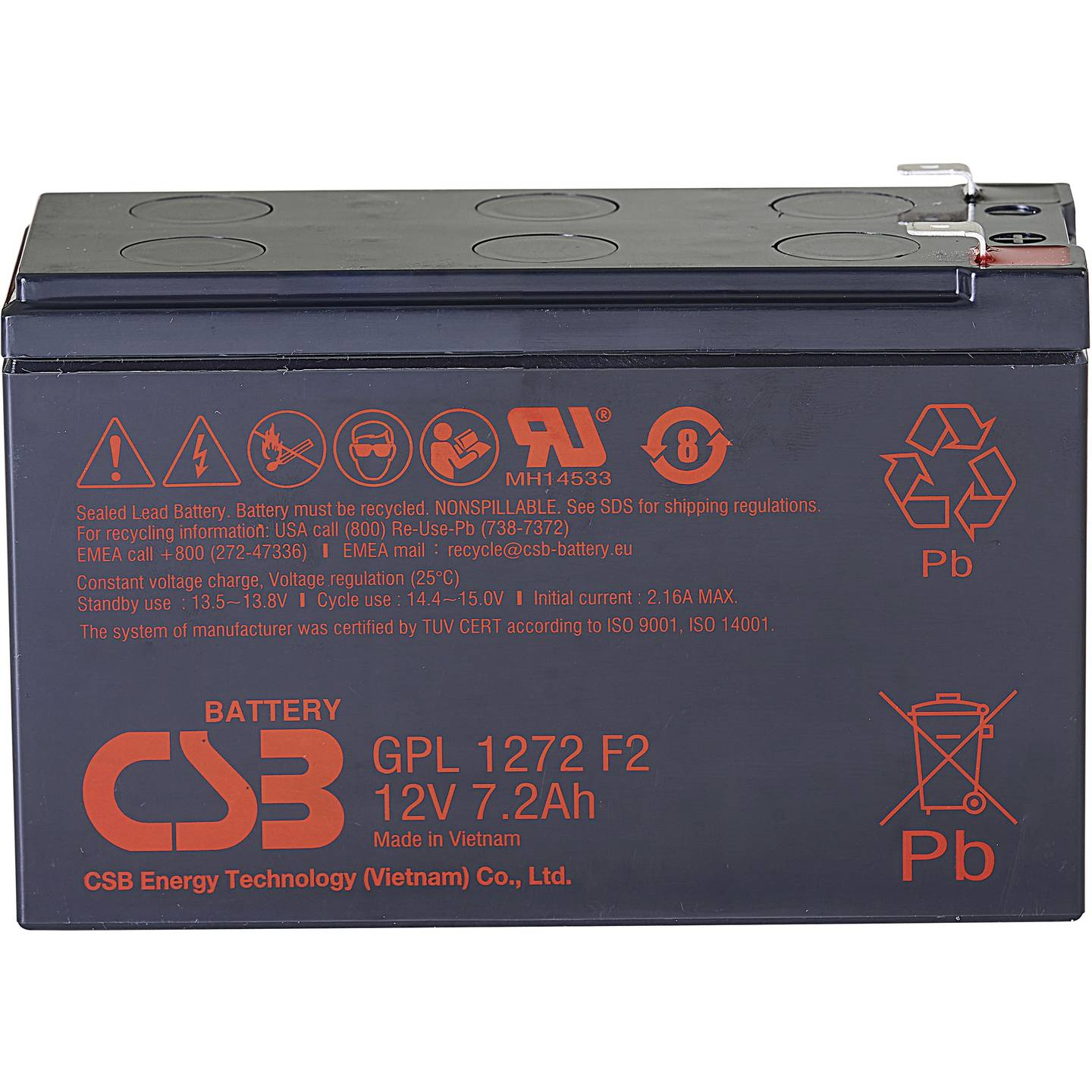 B-Ware Csb Battery Bleiakku Akku 12 V 7.2 Ah Gpl1272 F2 Fr Blei Vlies Hauptakku67 - 4260030443635