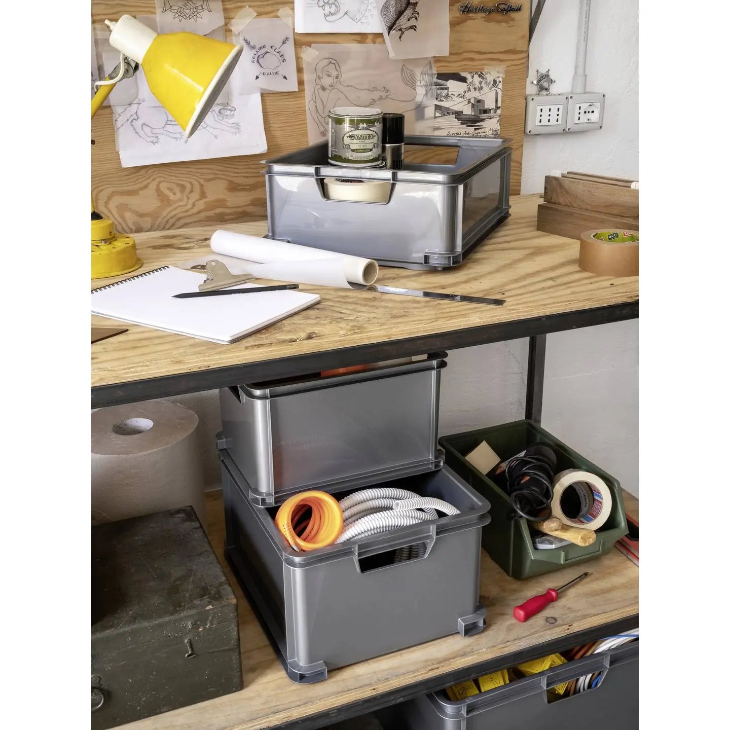 B-Ware Curver 156011 Aufbewahrungsbox Kiste Unibox Classic L Stapelbar Box 4 Stück - 3253921170018