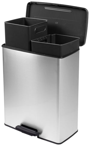 B-Ware Curver Deco bin slim 254619 Mülleimer 52 l 486 x 615 x 284 mm Silber Eimer