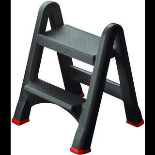 B-Ware Curver 155160 Klapptritt Anthrazit Rot 3.22kg Leiter Gerüst Treppe Tritt Schwarz - 3253928605025