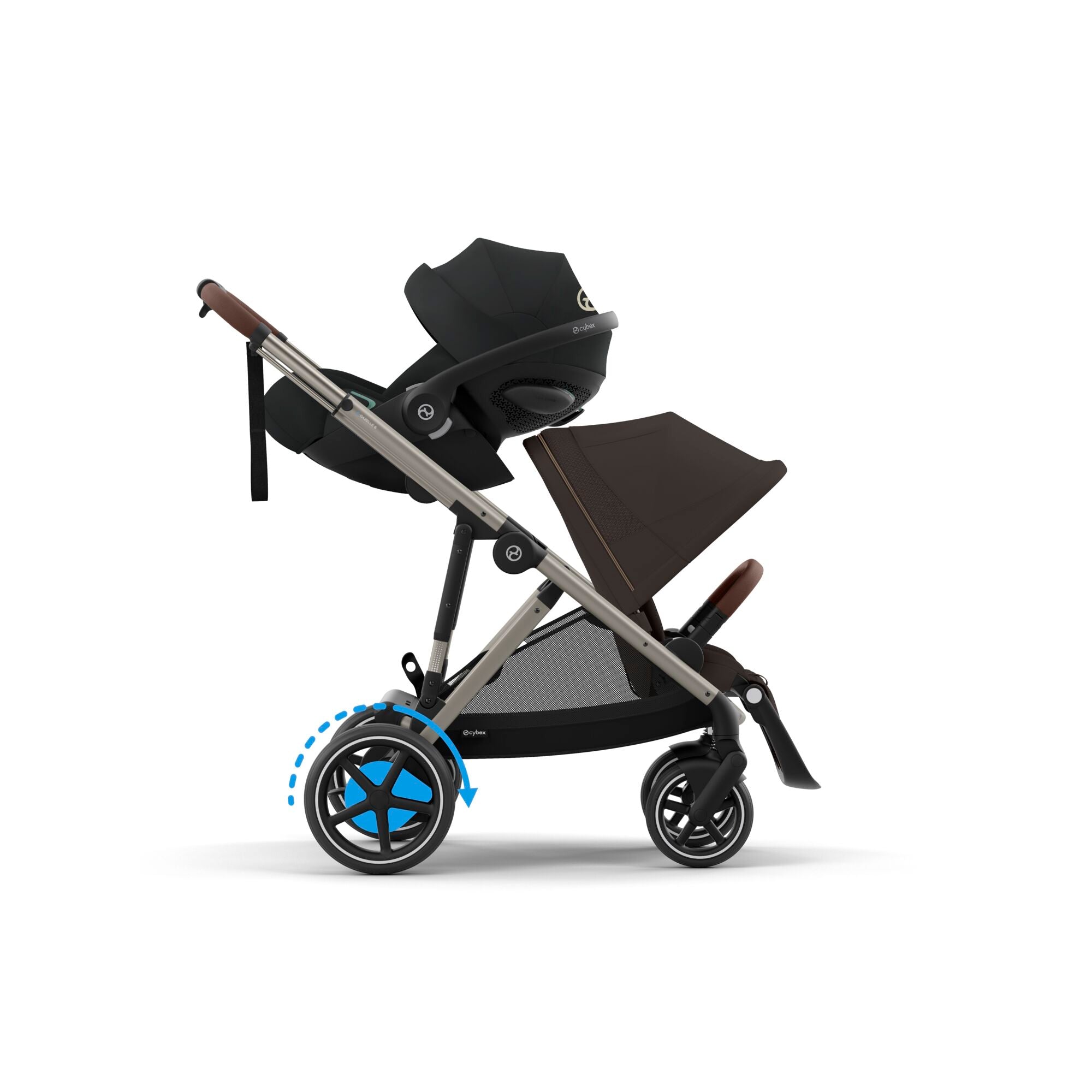 Cybex Gazelle Kinderwagen Buggy E Antrieb Gestell Chocolate Braun Sitzpaket - 4063846511648
