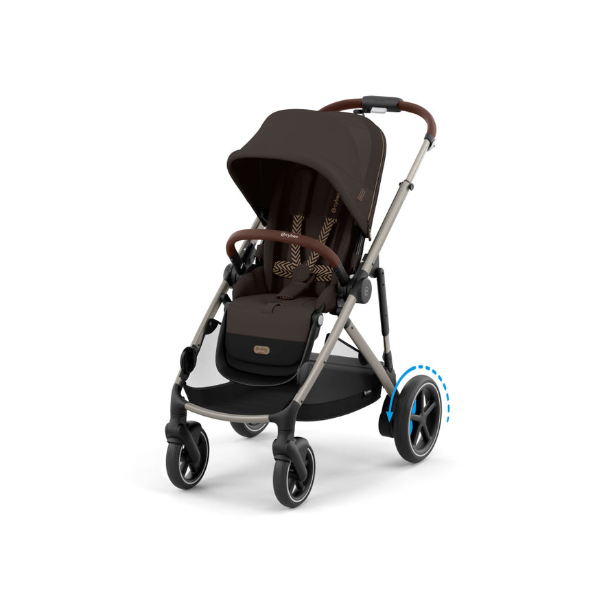 Cybex Gazelle Kinderwagen Buggy E Antrieb Gestell Chocolate Braun Sitzpaket - 4063846511648