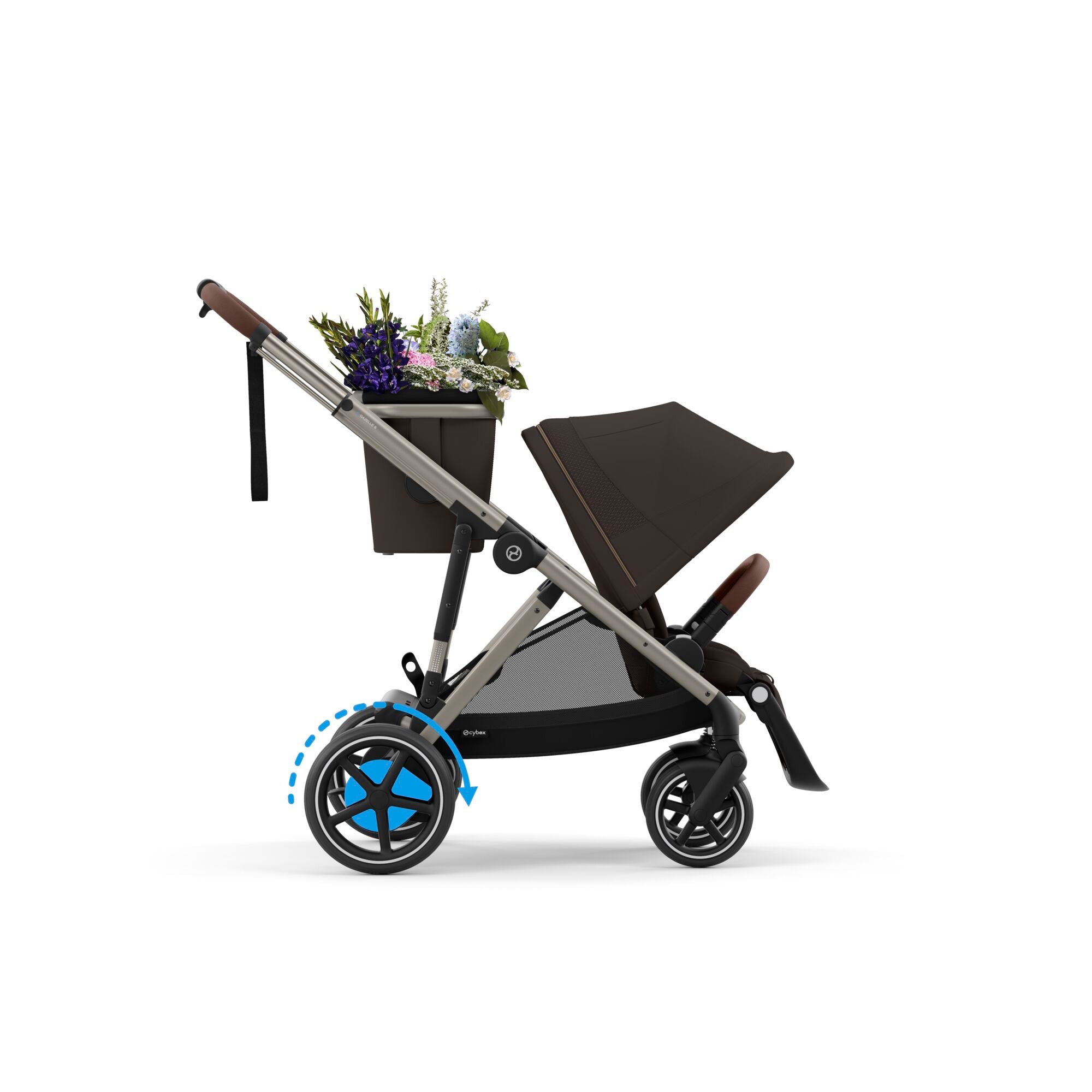 Cybex Gazelle Kinderwagen Buggy E Antrieb Gestell Chocolate Braun Sitzpaket - 4063846511648