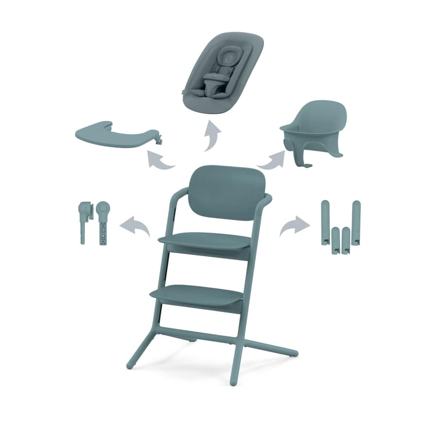 Cybex Lemo Hochstuhl Treppenhochstuhl Babysitz 4in1 Set Stone Blue B-Ware - 4063846171415