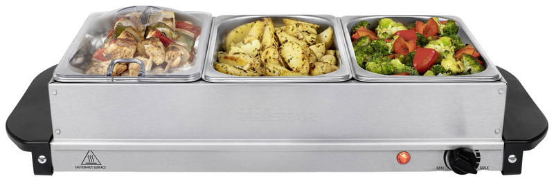 B-Ware Tristar Edelstahl Buffetwärmer Einstellbares Thermostat 3 X 1,5l Buffetbehälter