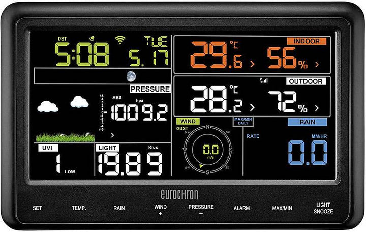 Eurochron Funk Wetterstation EFWS 29 Wettermessstation Vorhersage App Wifi F365