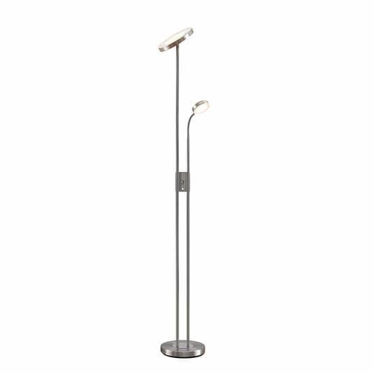 Lindby Seppa LED-Stehleuchte Lampe Leuchte Stehlampe IP20 230V 180cm rund nickel