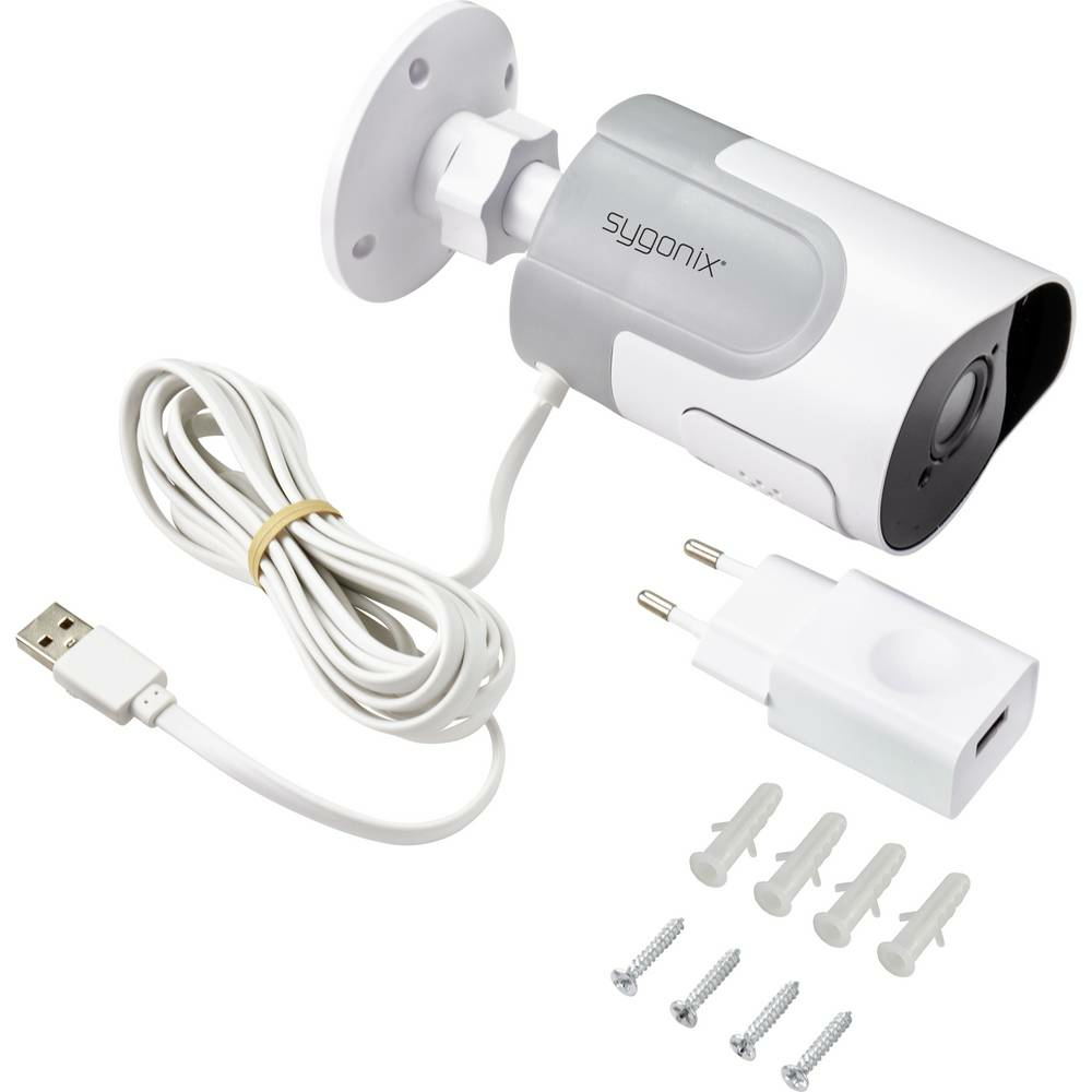 Sygonix SY-4535056 WLAN IP Überwachungskamera Videoüberwachung Kamera Cam Weiß