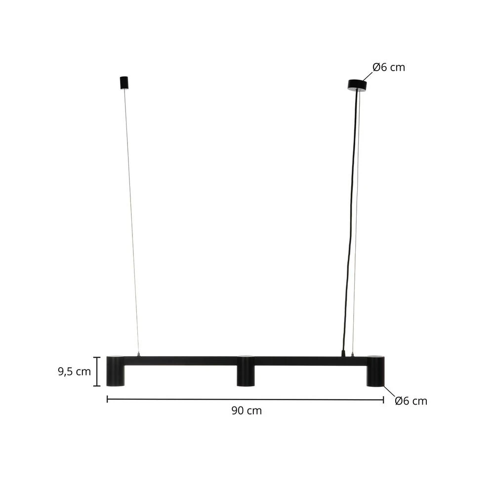 Arcchio Brinja Hängeleuchte Hängelampe Deckenlampe Leuchte Schwarz 3fl Länglich B-Ware - 4251911759891
