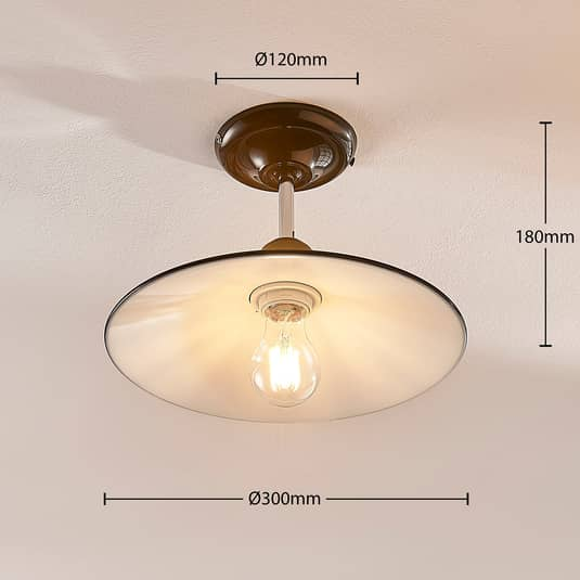 Plafonnier Lindby en métal noir, plafonnier Phinea, lampe de plafond, lampe de rechange (B-Stock) 