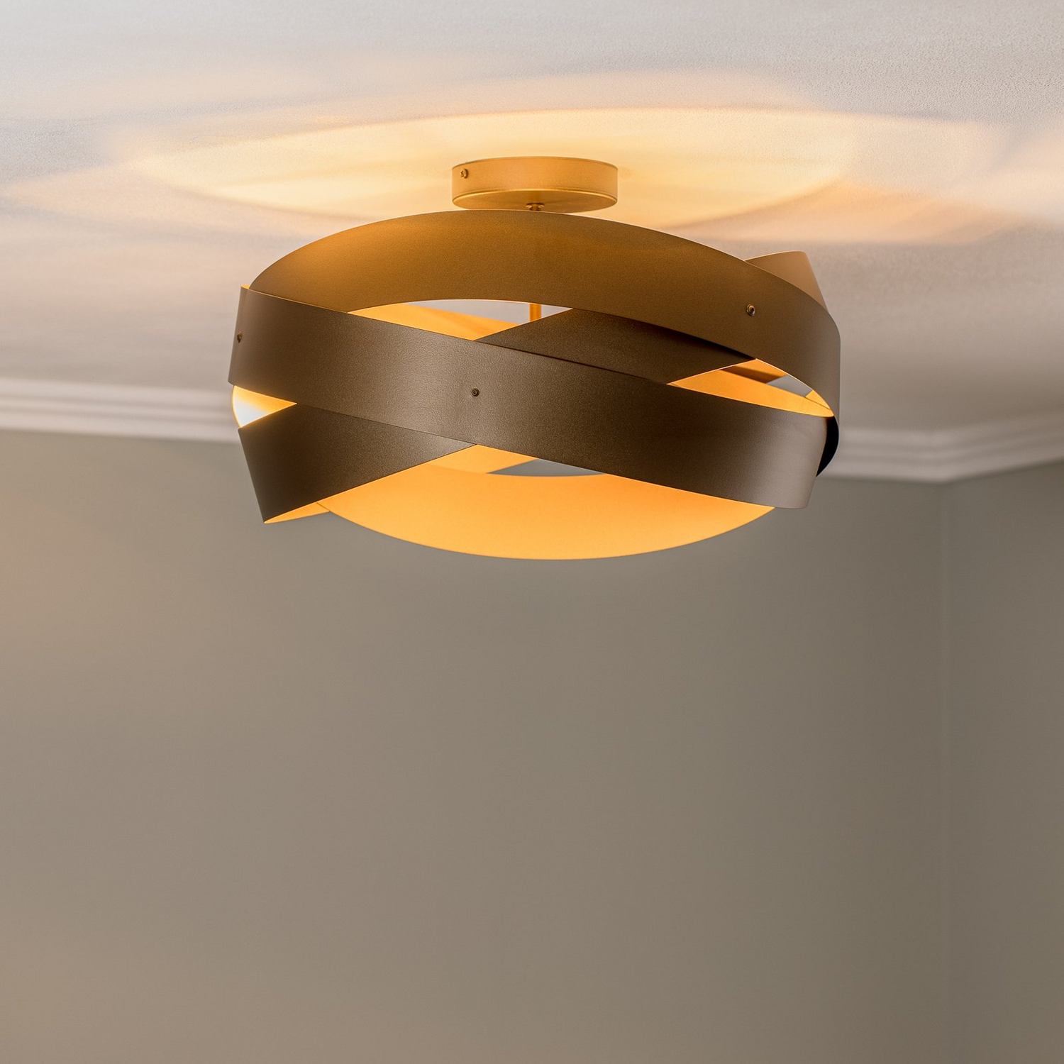Euluna Deckenleuchte Tornado Kaffeebraun ø 50 Cm Deckenlampe Lampe Leuchte Spot B-Ware - 4251911787269