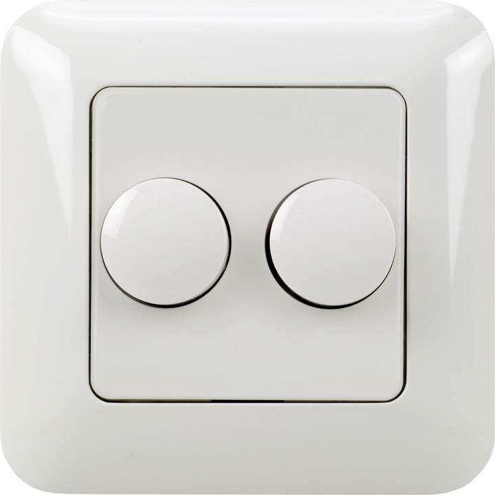 B-Ware Ehmann Led Doppeldimmer 2x15   110 W Leuchtmittel Unterputz Glühlampe Lampe