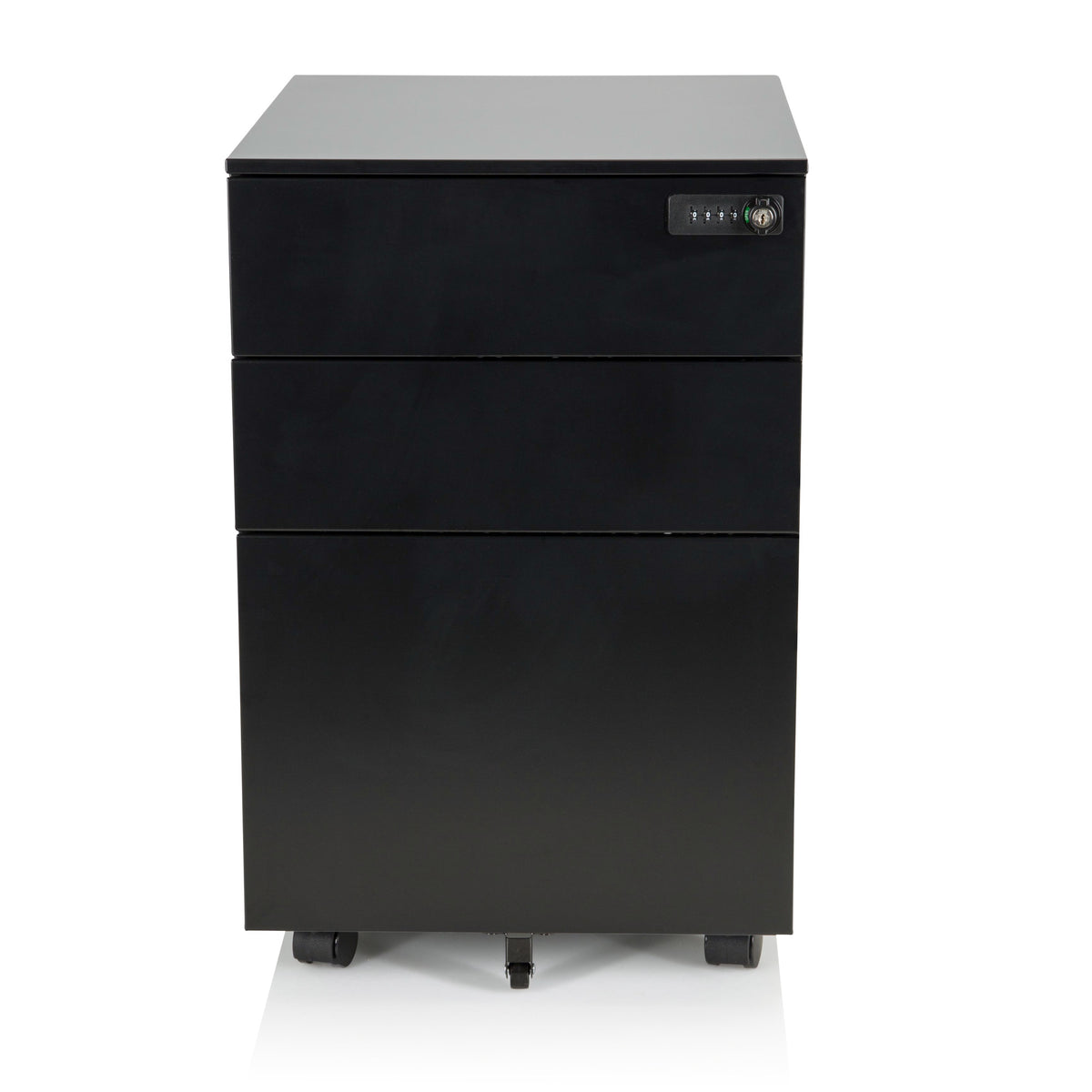 hjh OFFICE Rollcontainer COLOR OS I Schrank Metall schwarz Zahlenschloss Büro - 4064323014881