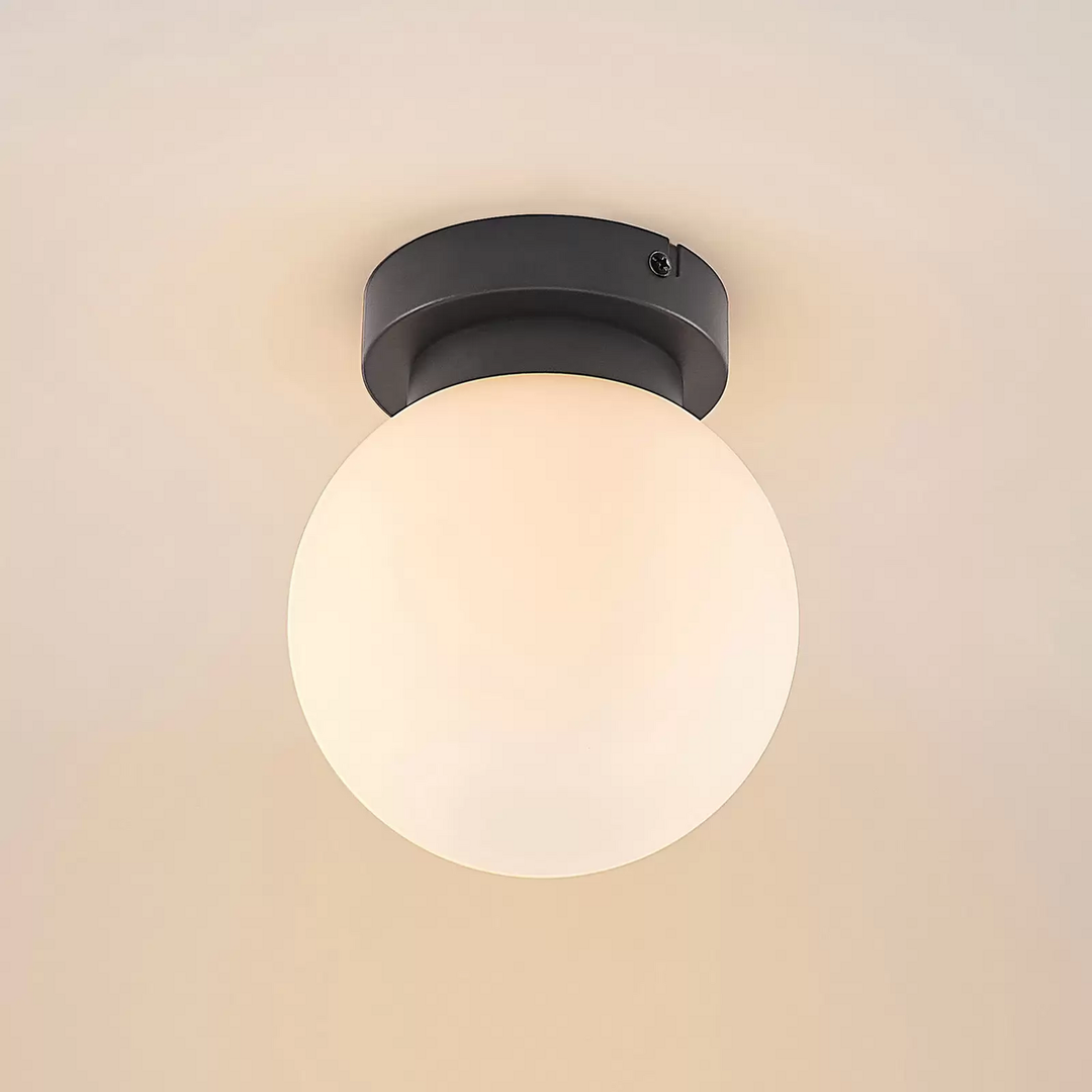 Lindby Tavino Deckenleuchte Deckenlampe Deckenlicht Leuchte Kugelschirm Schwarz B-Ware