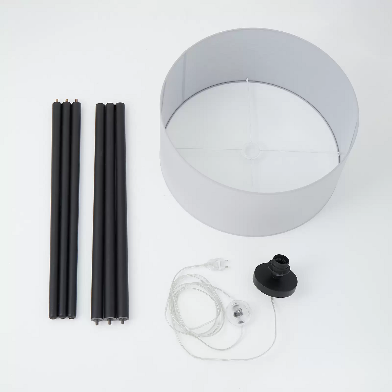 Euluna Stehleuchte Stehlampe Lampe Leuchte Indoor Mabia Dreibein Grau/Schwarz B-Ware - 5907642763926