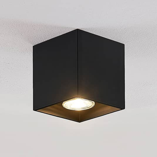 B-Ware Lindby Parvin Downlight Deckenlampe Deckenleuchte Lampe Leuchte Eckig Schwarz
