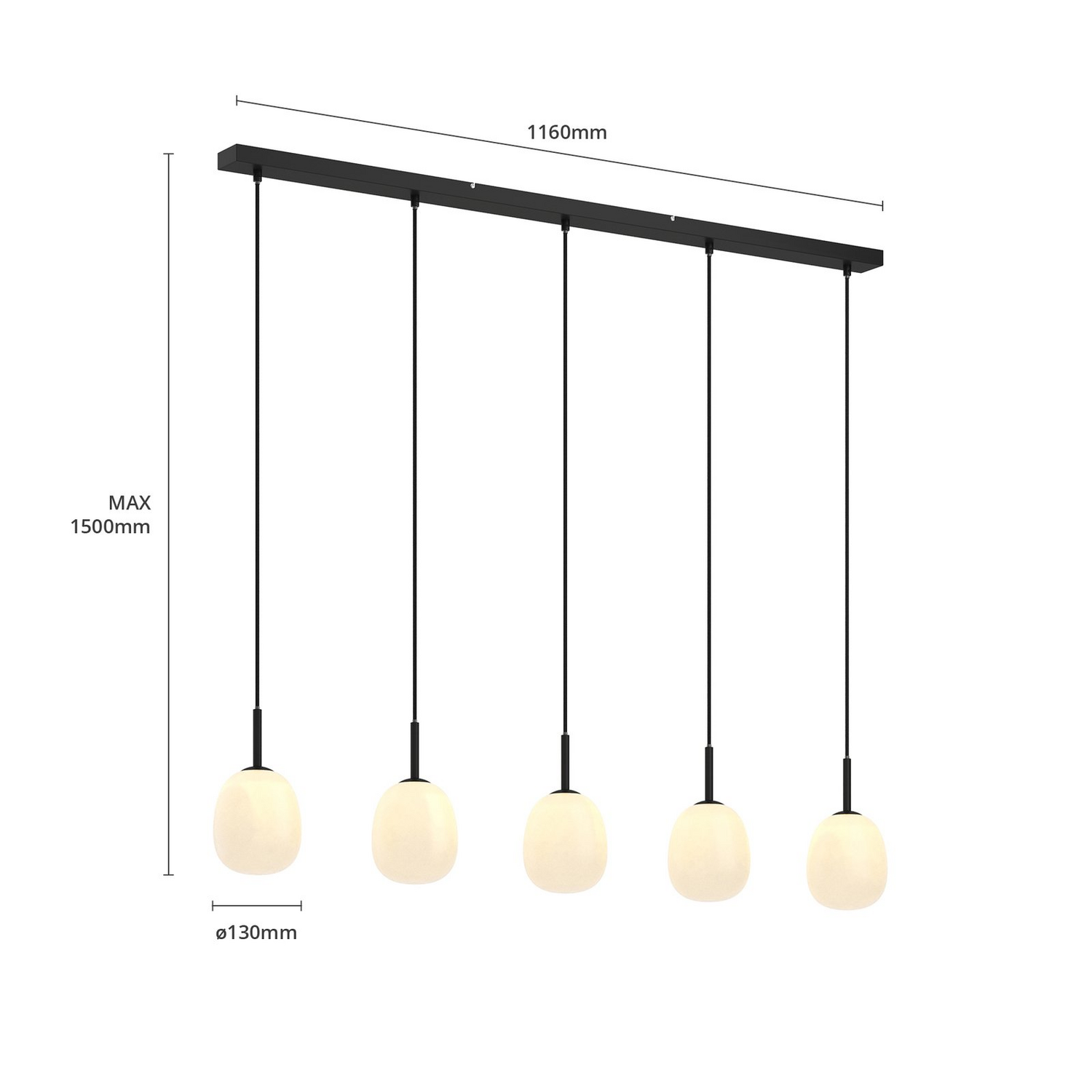 Lindby Etiena Pendelleuchte Deckenlampe Wohnzimmerleuche Hängeleuchte Lampe G224 B-Ware - 4251096573336