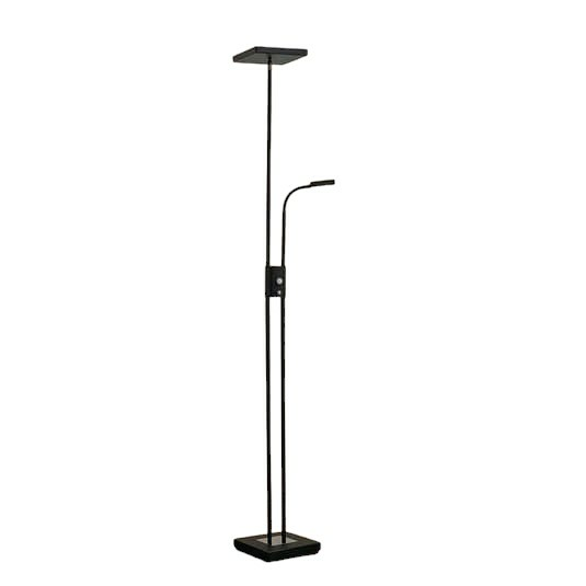 Lindby Seppa LED-Stehleuchte Stehlampe Lampe Leuchte Wohnzimmer eckig schwarz