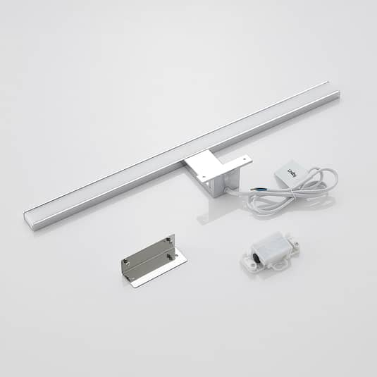 Miroir lumineux de salle de bain LED Lindby Peggy, 50 cm, chromé, qualité B 