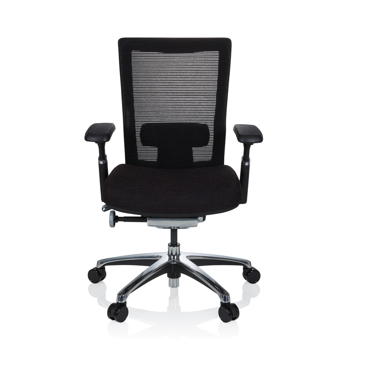 Bürostuhl Drehstuhl Stuhl NOVA PRO ALU hjh OFFICE Stoff Schwarz Synchronmechanik - 4251084663964
