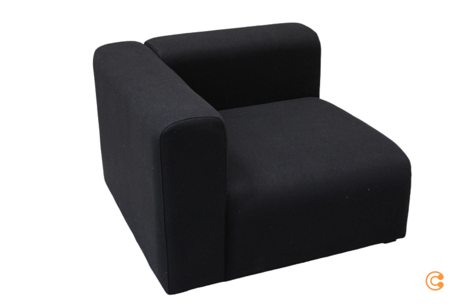 Hay Mags Sofa Narrow Module 1062 Schwarz Left Armrest Divina 191 Stoff B-Ware - 365529