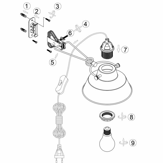 Mexlite Wandleuchte Nové 1320 Zw Wandstrahler Lampe Wand Lampe E27 Led Schwarz B-Ware