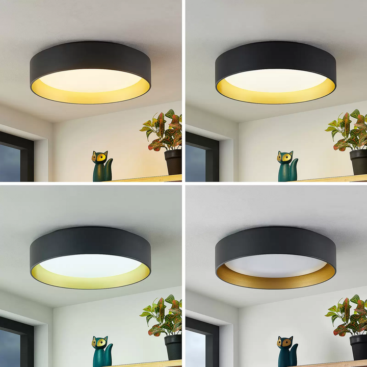 Lindby Gracjan Led Deckenleuchte Cct Schwarz Gold Deckenlampe Leuchte Lampe 324 B-Ware