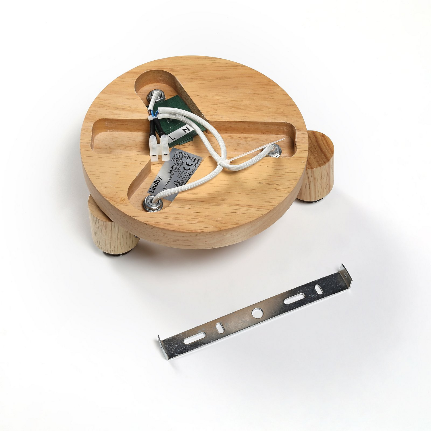 B-Ware Lindby Led Strahler Filiz Lampe Leuchte Deckenlampe 3 Fl. E14 Rund Holz Beton