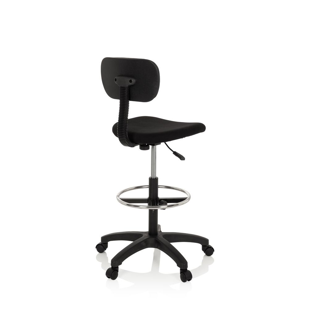 hjh OFFICE Arbeitsstuhl TOP WORK 05 Hocker schwarz Stoff höhenverstellbar 100kg - 4251084680046