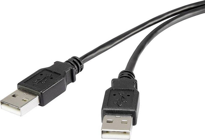 Renkforce USB 2.0 Anschlusskabel 1.8 m Schwarz Steckkontakte  6 STÜCK