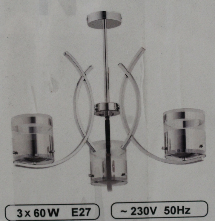 Alfa Deckenleuchte Helen Silber 3 Flammig 1082085 Deckenlampe Leuchte Lampe  B-Ware