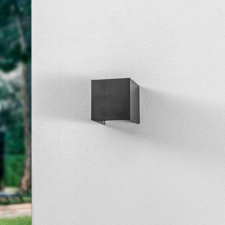 Lindby Led Außenwandleuchte Nivar Eckig Schwarz Metall Wandleuchte Lampe Spot B-Ware