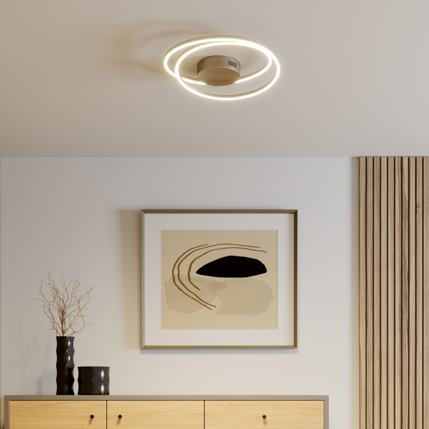 B-Ware Lindby Deckenleuchte Deckenlampe Led Davian Nickel Dimmbar Wohnraum Beleucht861