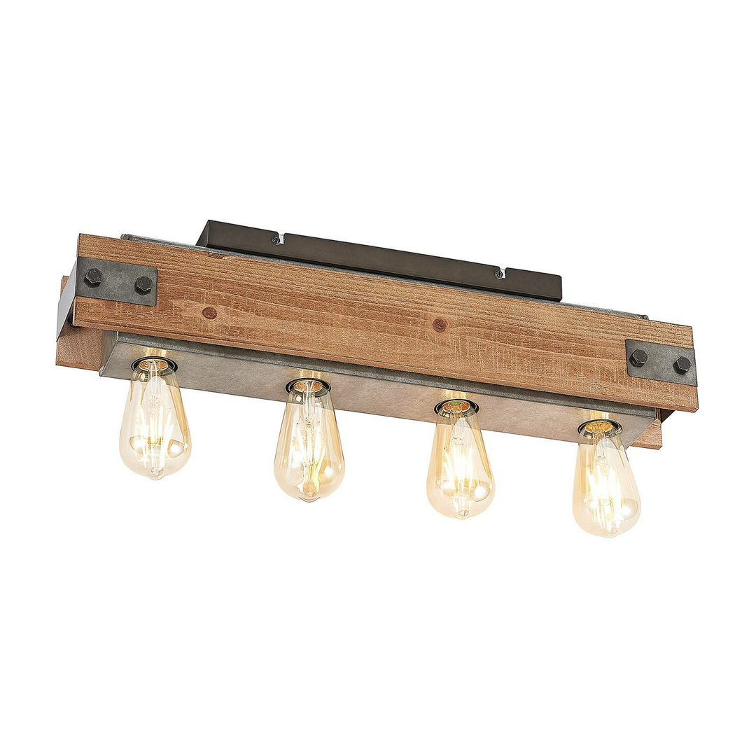 Lindby Nilaska Deckenlampe Deckenlampe Lampe Leuchte 4-flmg E27 Holz schwarz600