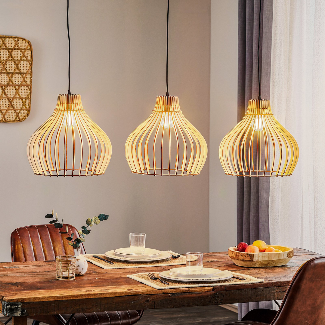 Euluna Barrel Hängeleuchte Deckenlampe Pendelleuchte Lampe E27 Holzschirm H516 B-Ware - 5907623620583