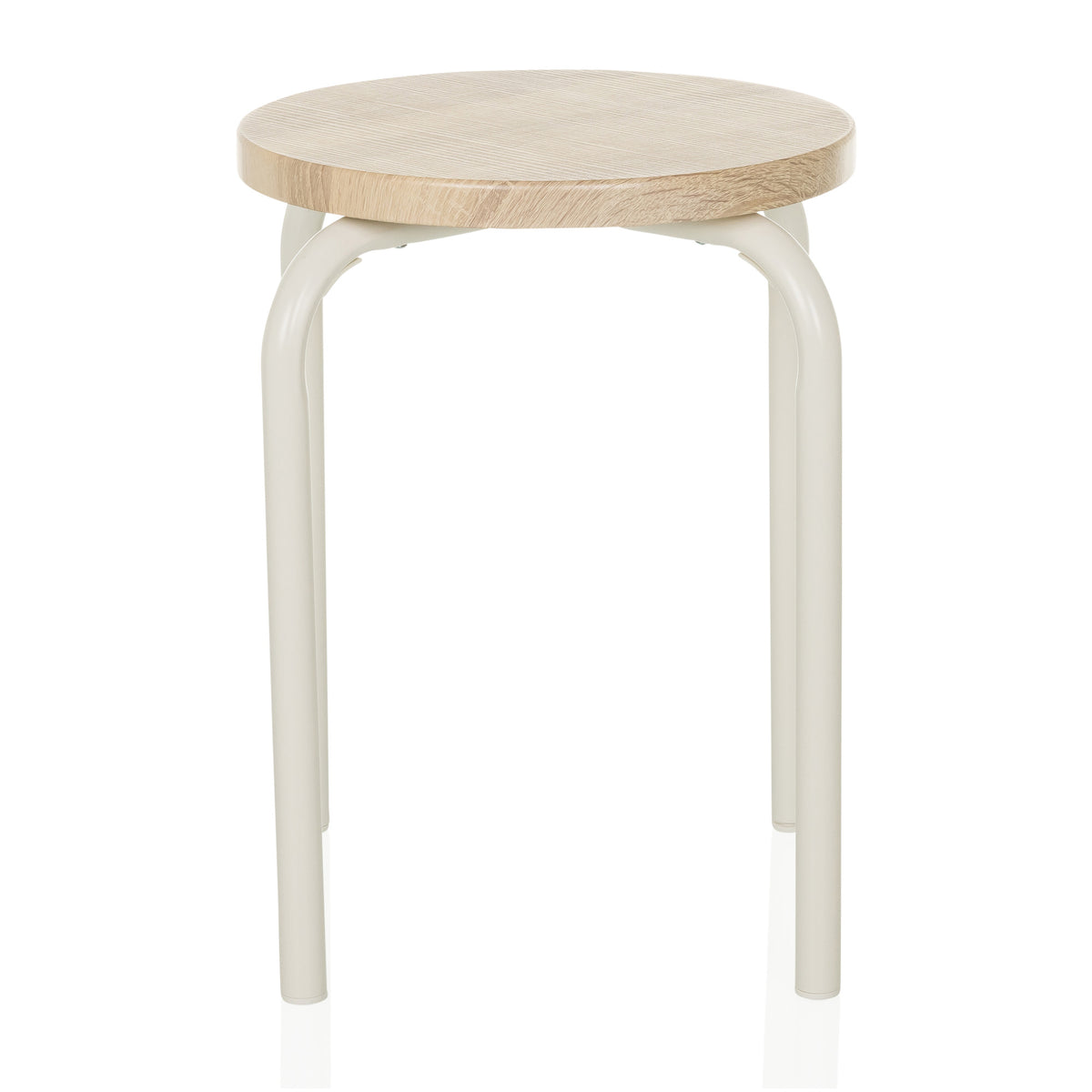 hjh LIVING ALRANDA Metall MDF weiß eiche Stapelhocker Sitzhocker 3 STÜCK - 4064323037804