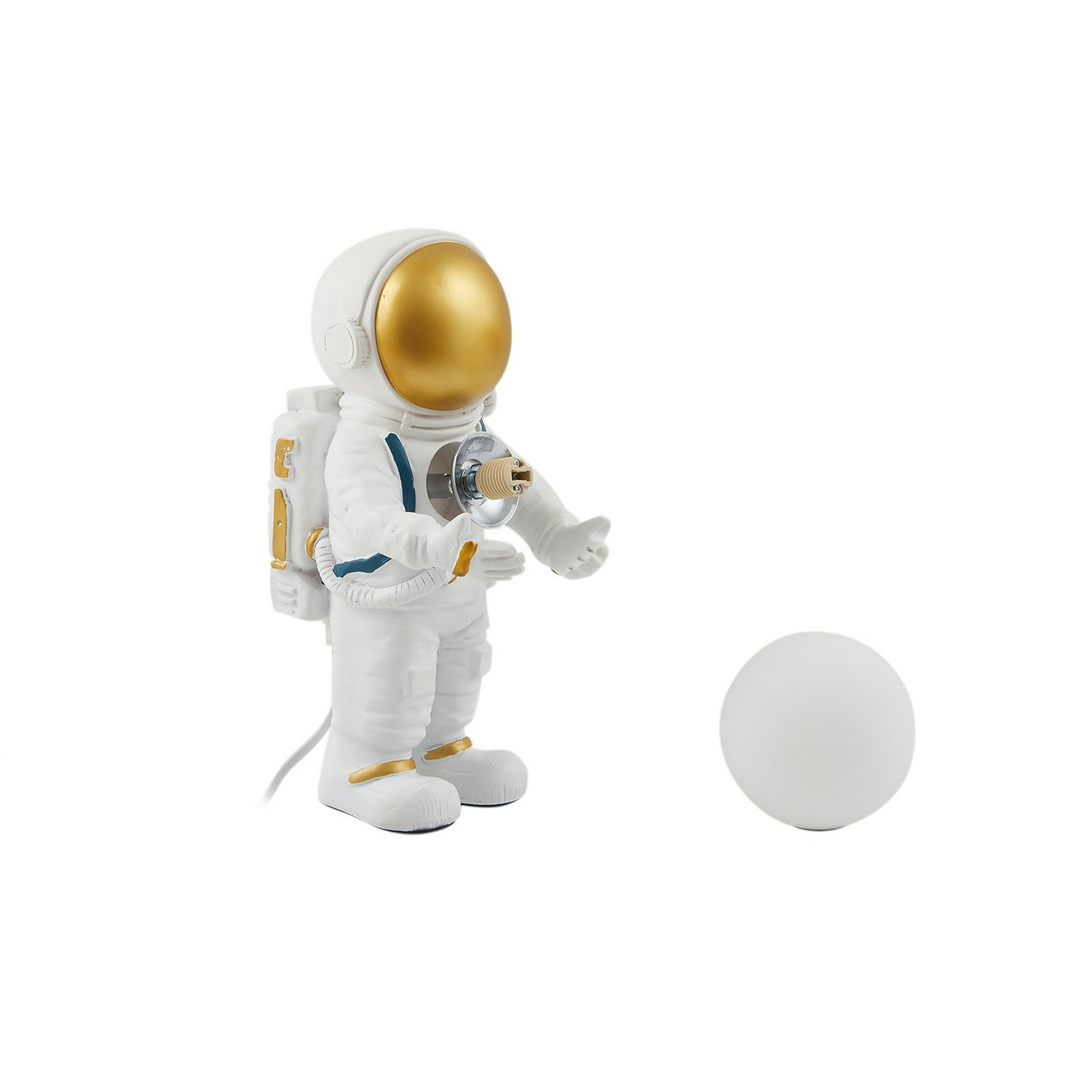 B-Ware Lindby Tischleuchte Kosmo Weiß Gold Keramik Glas Tischlampe Lampe Leuchte Spot