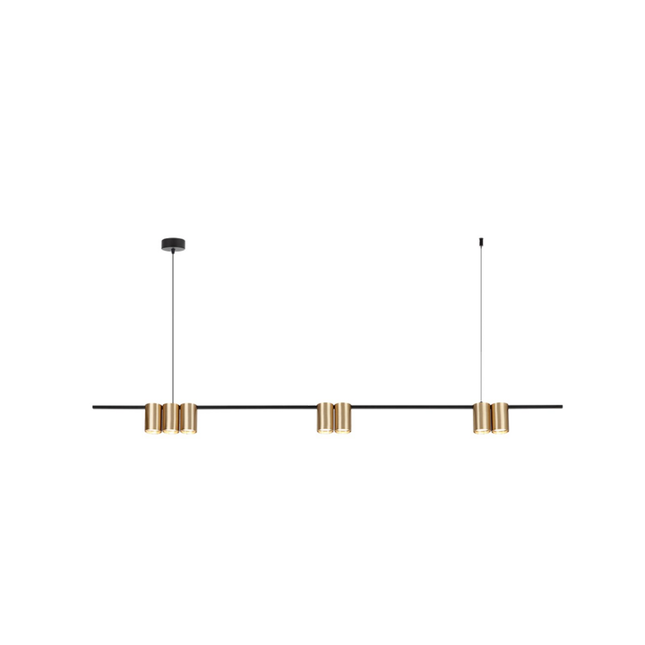 Hängelampe Genesis Alu Schwarz/Gold 7 X Gu10 Länge 150 Cm Hängeleuchte Lampe591 B-Ware