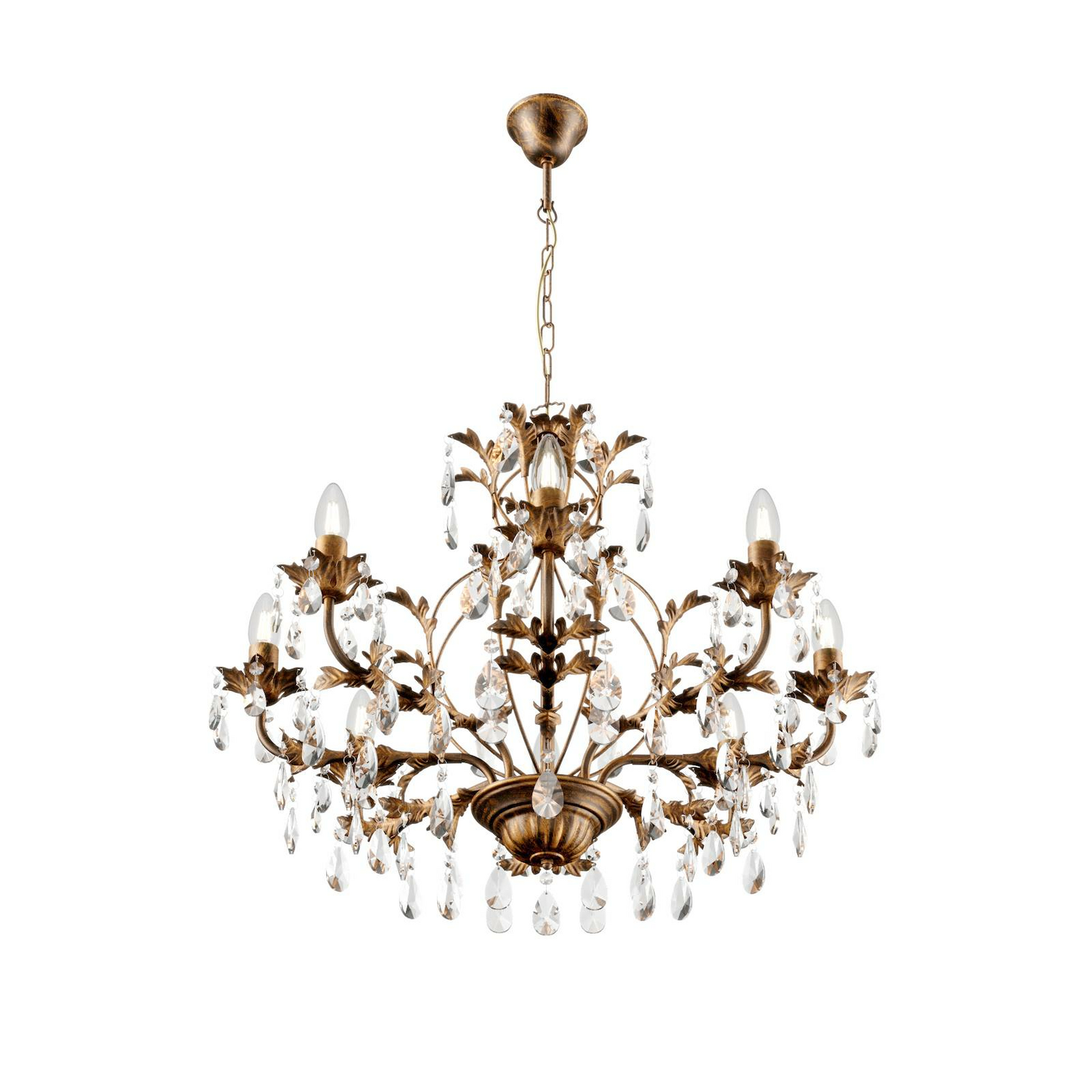 B-Ware Euluna Kronleuchter Teresa Hängelampe Deckenlampe Lampe 8 Flammig E14 Kristalle