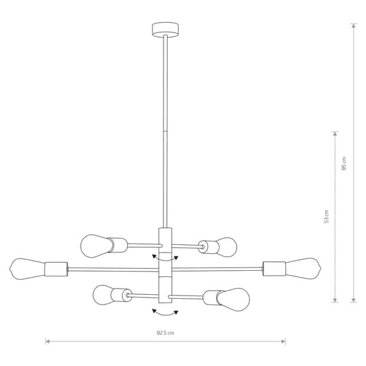 Hängeleuchte Rotor Vi Hängelampe Deckenlampe Deckenleuchte Lampe Leuchte 6 Fl.   B-Ware - 5903139793797
