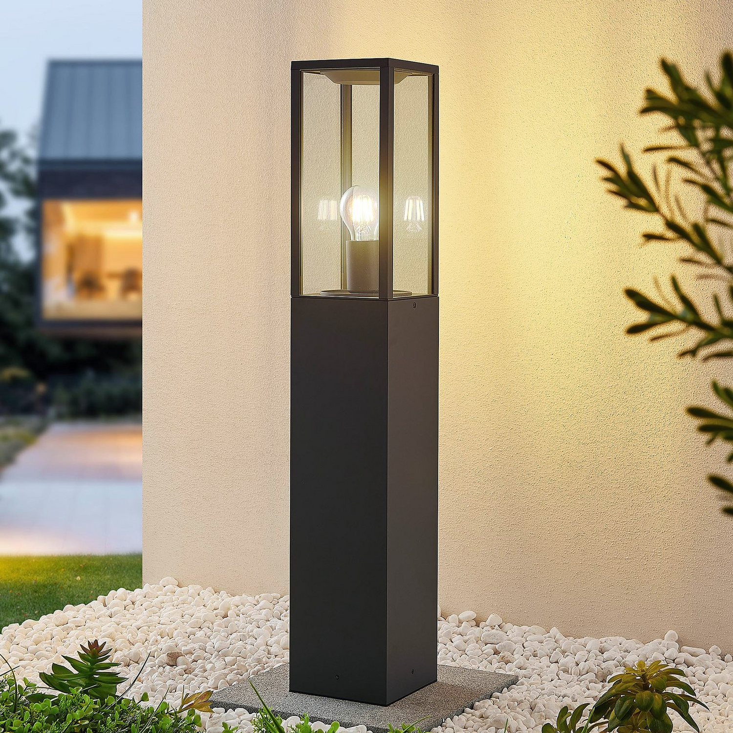 B-Ware Lindby Peldar Wegeleuchte Gartenleuchte Sockelleuchte E27 In Kantigem Design