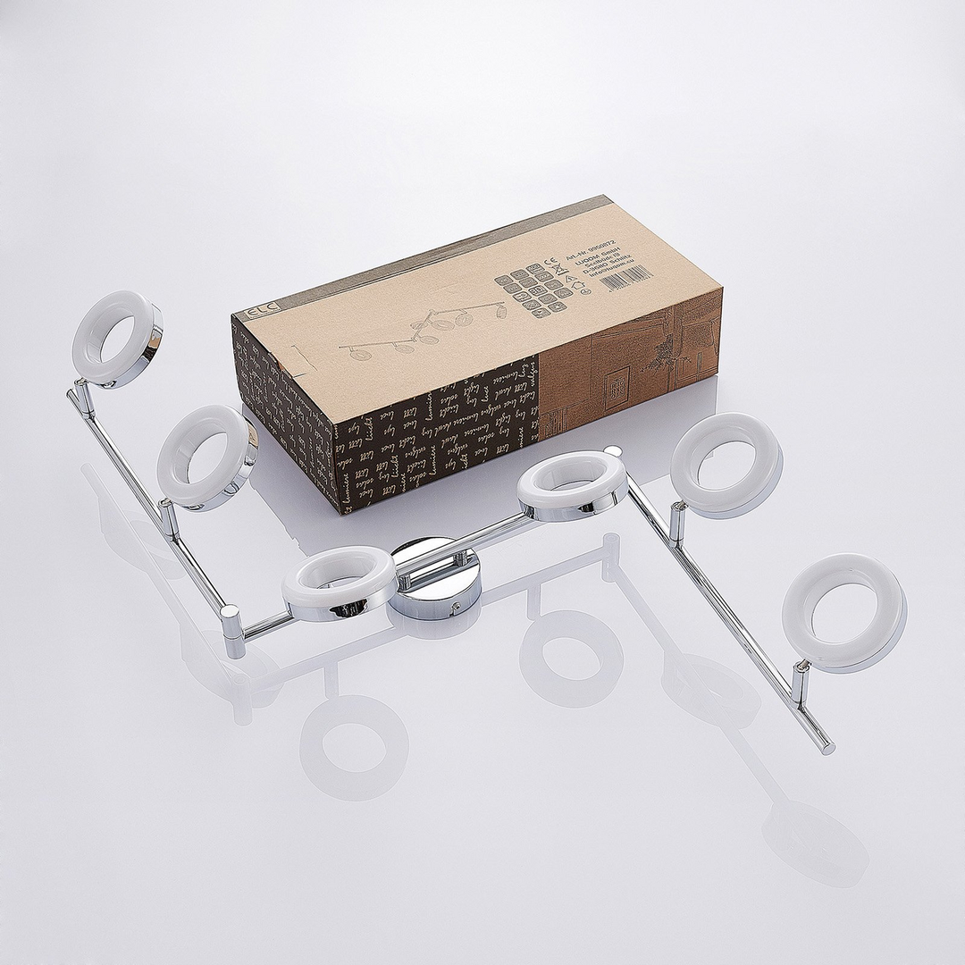 Elc Tioklia Led Deckenlampe Deckenlampe Lampe Leuchte Chrom Sechsflammig 6x4 W18 B-Ware - 4251096575583
