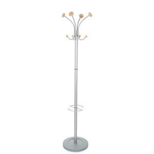 B-Ware Hjh Office Garderobenständer Kleiderständer Silber Stahl Garderobe772