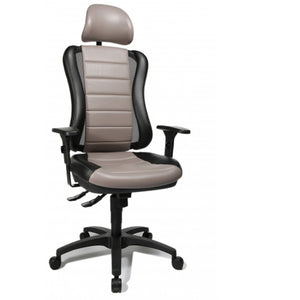 D-Ware TOPSTAR Bürostuhl HEAD POINT RS ergonomisch grau mit Armlehnen und Rollen 110kg