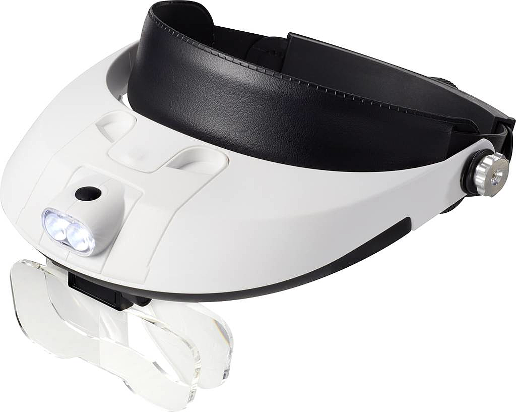 Loupe frontale Toolcraft avec éclairage LED, grossissement 1,0 x 3,5 x, produit de seconde main.