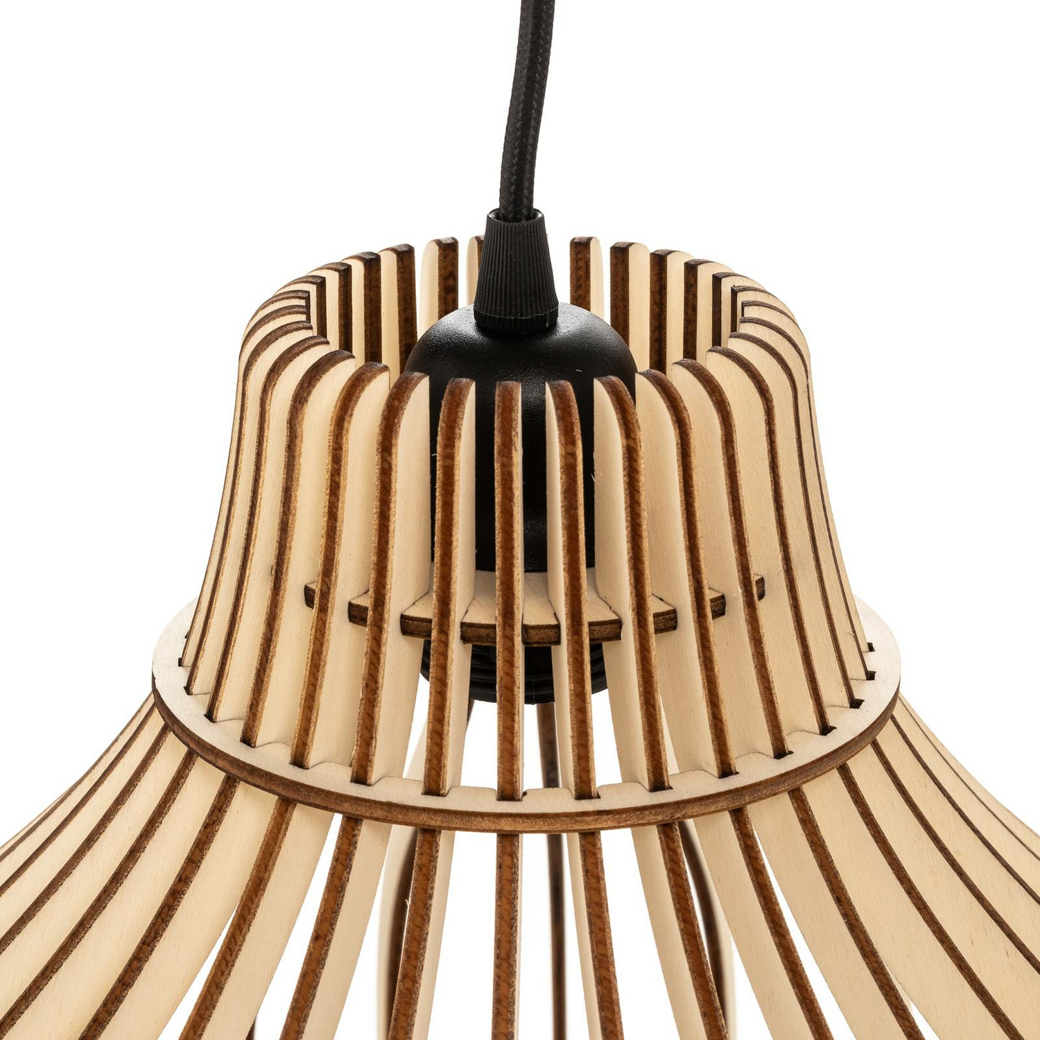 Suspension Euluna Barrel de catégorie B avec abat-jour en bois, plafonnier, suspension décorative 517